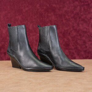 Tory Burch Women Lila Western Dress Black Leather Chelsea Boots Size 7M